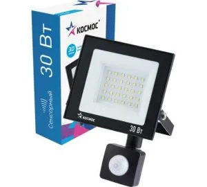 Прожектор светодиодный 30Вт LED IP65 6500К с датчиком движ. Космос