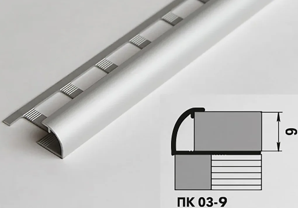 Порог ПК-03 10х2700 C-окантовочный серебро