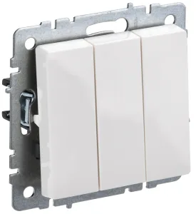 Выключатель 3-кл 10А BRITE ВС10-3-0-БрБ белый IEK
