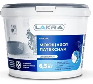 Краска В/Д 6,5кг латексная моющая белоснежная Л-С