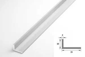 Алюминиевый уголок 15х10х2 L=2м