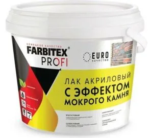 Лак по камню акриловый 2,5л Фарбитекс Профи эффект мокрого камня
