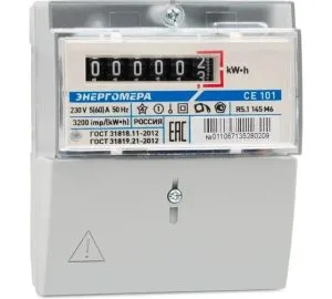 Счетчик электрический Энергомера 1 тарифный R5.1 145 М6 1ф 5-60А