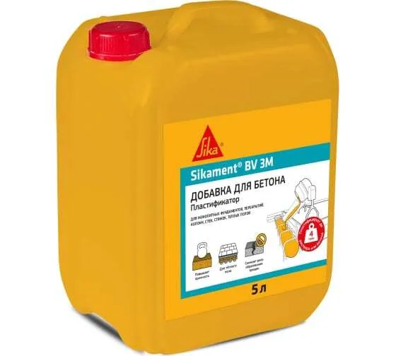 Пластификатор, добавка для бетона 5л Sikament BV 3M