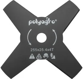 Диск для триммера 255х25,4мм 4 лопасти Polvagro