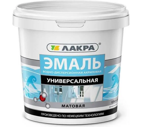 Эмаль акрил универсальная бел/матов 0,9кг Л-С