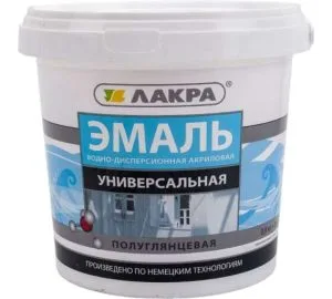 Эмаль акрил универсальная бел п/глянцевая 0,9кг Л-С
