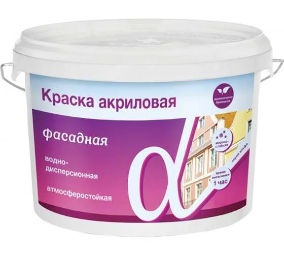 Краска В/Д 3кг фасадная Альфа