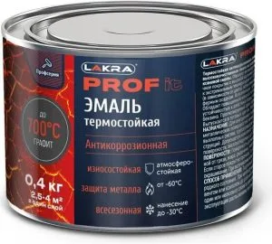 Эмаль Термостойкая графит 0,4л до 700С Лакра