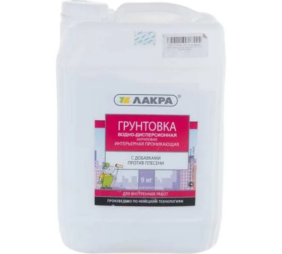 Грунтовка Лакра 9кг интерьерный проникающий пр.плесени Л-С