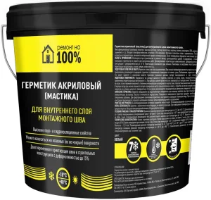 Герметик акриловый Ремонт на 100% для внутреннего пароизол. слоя монтажного шва, 7 кг RESealins7