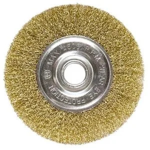 Щетка для УШМ 100м 22,2мм плоская латунированая витая проволока Матрикс