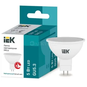 Лампа светодиодная 5Вт 4000к MR16 230В GU5.3