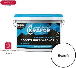 Краска В/Д 40кг интерьерная супербел Крафор