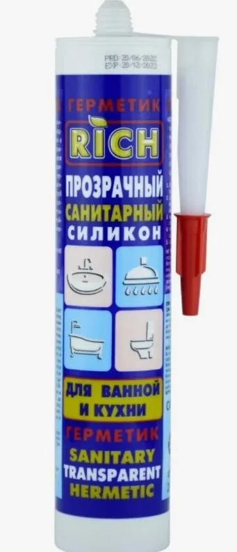 Герметик Рич санитарный силиконовый прозрачный 280мл