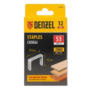 Скобы 53 тип 12мм для степлера Дензел