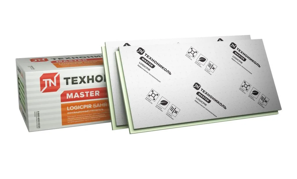 Плиты теплоизоляционные ТехноНИКОЛЬ LOGICPIR Баня Ф/Ф L-1190х590х50х5 (3,5105м2/уп)