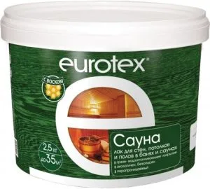 Лак Евротекс для бань и саун 2,5 кг.