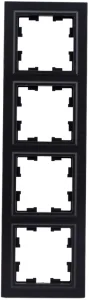 Рамка четырехместная Brite РУ-4-БрЧ черная ИЕК