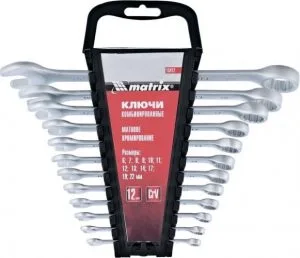 Набор комбинированных ключей 12шт, 6-22мм MATRIX