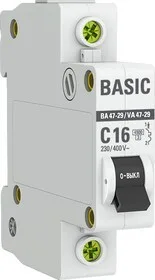 Выключатель автомат модульный 1п С 16А Basic EKF