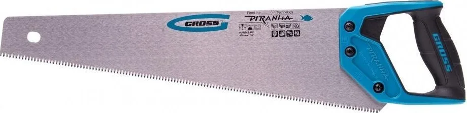 Ножовка по дереву 450мм "PIRANHA" ,11-12 TPI, зуб-3D, каленый зуб,2-х комп,рук-ка Гросс