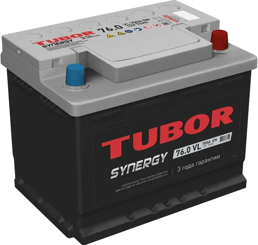 Аккумулятор автомобильный Tubor Synergy 76А/ч 700А прямая