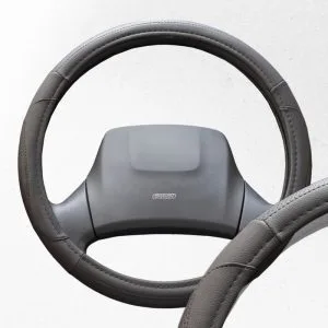 Оплетка на руль L 39-41 см. серая кожаная SKYWAY (S01102356)