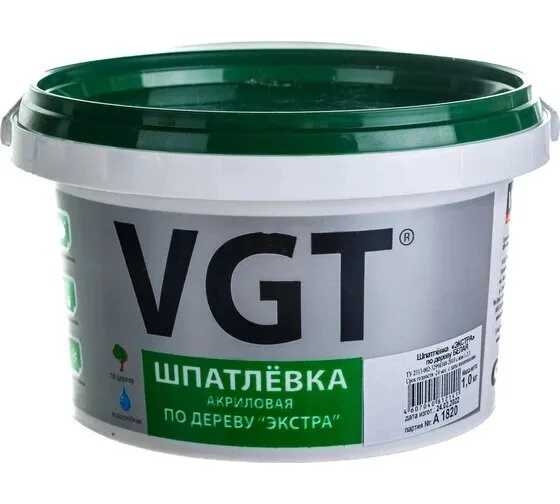 Шпатлевка по дереву бел. 1 кг "ЭКСТРА" ВГТ