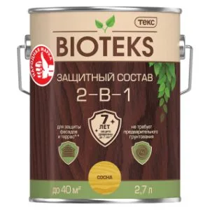 Биотекс 2,7л Золотая сосна защитный состав 2-в-1 ТЕКС