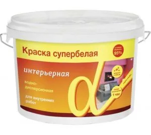 Краска В/Д 14кг интерьерная супербел Альфа Алфавит