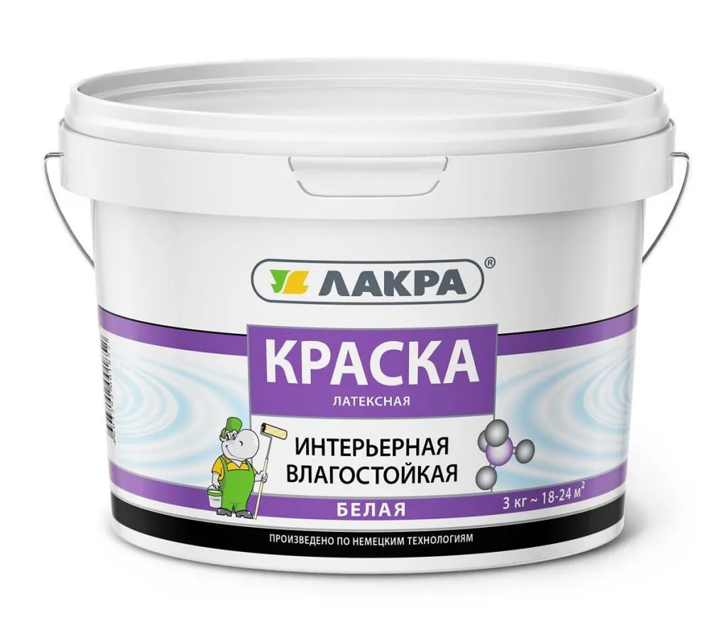 Краска В/Д 3кг латексная моющая бел. матовая Л-С