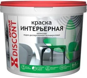 Краска В/Д 13кг интерьерная полиакриловая Ореол Дисконт