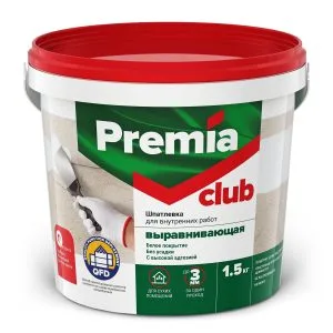 Шпатлевка Premia Club 1,5кг выравнивающая для вн/работ