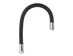 Излив для кухни гибкий с аэратором, силиконовый, черный Дорон D20B(1/50)