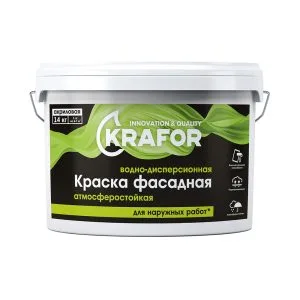 Краска В/Д 3кг фасадная Крафор салат.