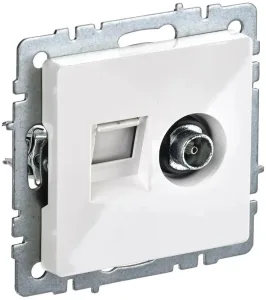 Розетка Brite TV+RJ45 Белый ИЕК