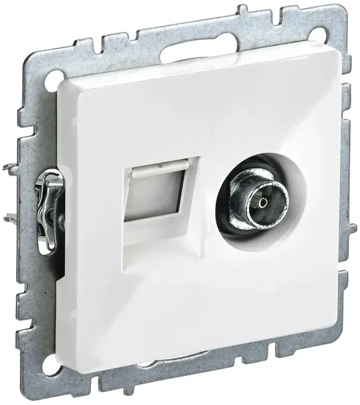 Розетка Brite TV+RJ45 Белый ИЕК
