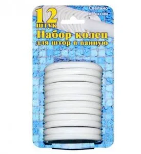 Кольца для штор в ванную 12шт белые Виолет