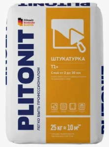 Штукатурка цементная Plitonit Т1+ 25кг