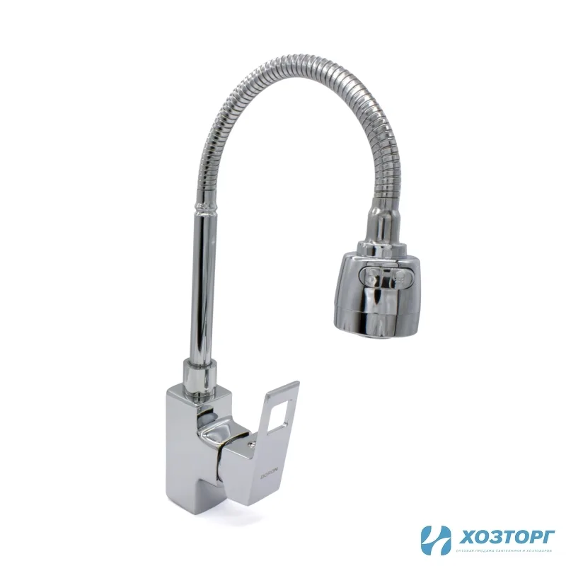 Смеситель для кухни Дорон DC 1835-N 1/2 шаров, хром, гофр. излив гибкий