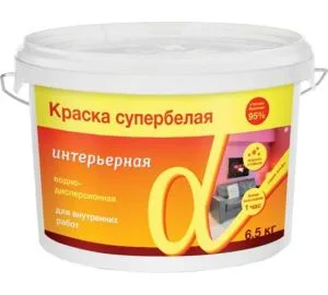 Краска В/Д 6,5кг интерьерная супербел Альфа