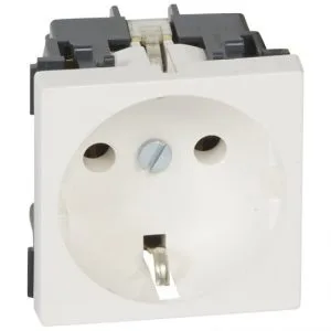 Розетка Legrand Mosaic 2К+З без шторок винтовой зажим 2М