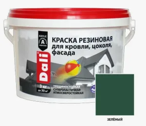 Краска резиновая 6кг зеленая "DALI" РОГДЕНА
