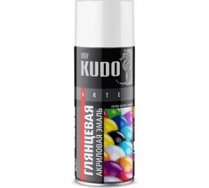 Аэроз-эмаль Кудо 520мл акриловая белая глянцевая КУ-а9003