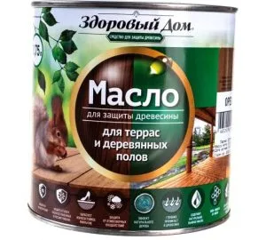 Масло для террас и дер.полов 0,75л орех Здоровый дом