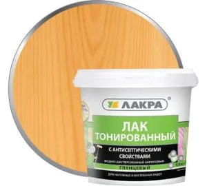 Лак в/д Лакра тонированный 0,9кг орегон