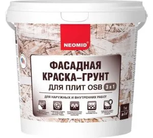 Грунт-краска фасадная для ОСБ 1 кг бел. Неомид Проф