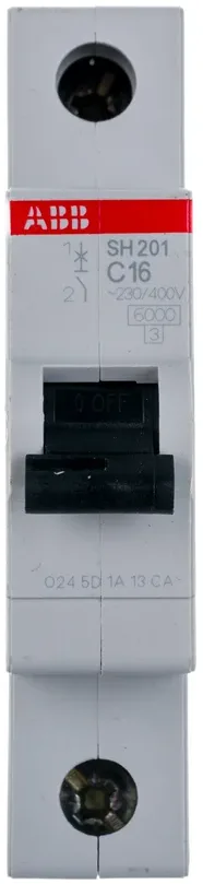 Выключатель автомат модульный 1п С 16А 6кА SH201 399566 ABB