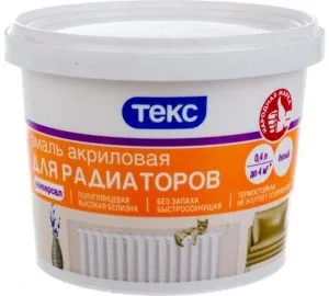 Эмаль для радиаторов 0,4кг акриловая белая п/гл Универсал ТЕКС
